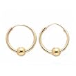 14K Gold V3MM BALL ON ENDLESS HOOP EARRING Jewelry