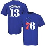 Majestic Philadelphia 76ers #13 Wilt Chamberlain Royal Blue T-shirt