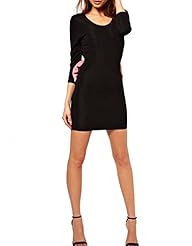 Sexy Cotton Backless  Bodycon Dress/Mini Dress  With a Bow(s)