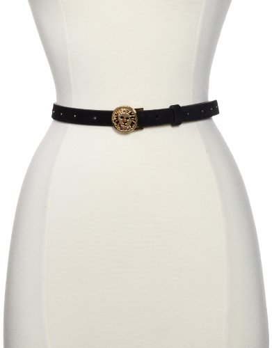 AK Anne Klein Women's Suede Skinny Belt With AK Logo
