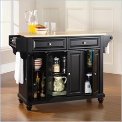 Cambridge Kitchen Island Black/Natural Wood