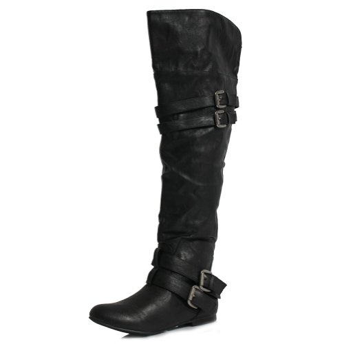 Vickie16h Over the Knee Riding Boots Black