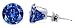 Sterling Silver 8 MM Round Blue Sapphire Cubic Zirconia Stud Post Friction Back Earrings