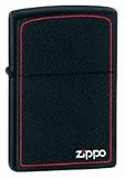 MATTE BLACK ZIPPO LIGHTER WITH RED BORDER