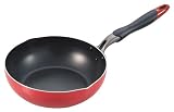 エスペランサ ふっ素加工 IH対応 深型 フライパン 24cm レッド H-1950の画像