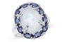 9 Carat Rainbow Moonstone and Iolite Sterling Silver RIng