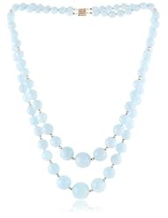6-14mm Aquamarine Accented with 14K Yellow Gold Beads and Clasp 2-Strand Necklace (480.00 cttw), 17"