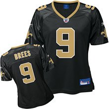 Drew Brees Black Reebok Replica New Orleans Saints Women's Jersey - XX-Large