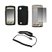 Premium Black Soft Silicone Gel Skin Cover Case + LCD Screen Protector + Rapid Car Charger for LG Chocolate Touch VX8575