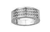 Nice Men's Big Genuine Diamond White Gold Ring / Band 0.50ctw