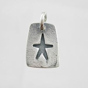 Small Oxidized Star Charm or Pendant in Sterling Silver, #9214