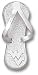 West Virginia Mountaineers Solid Sterling Silver ''WV'' Flip Flop 1'' Pendant