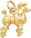 poodle26 - 14K Gold 3D Poodle Charm