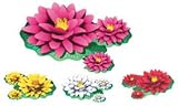 Maintenance Free Plants (artificial) : Silk Water Lily Cluster Yellow Lily Cluster
