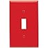 Leviton 80701-R 1-Gang Toggle Device Switch Wallplate, Standard Size, Thermoplastic Nylon, Device Mount, Red