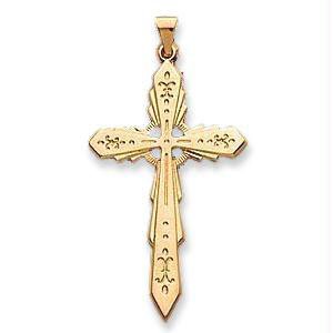 14k Yellow Gold Large Cross Pendant
