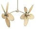 18 Antique Brass Caruso Ceiling Fan - 22 Narrow Oval Natural Palm Leaf Blades with Natural Finish