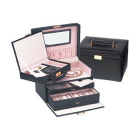 Leather Jewelry Box with Travel Attache