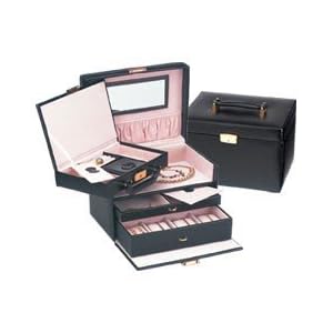 Leather Jewelry Box with Travel Attache