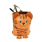 VANCA Craft Leather Desk Eyeglasses Holder * TABBY CAT *