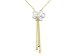 Zandra Rhodes 9ct Two Tone Gold Diamond Drop Necklace