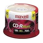 Maxell Music 32x 80 minute 700MB CD-R Media for Audio, 30 Pack Spindle by Maxell
