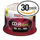 Maxell Music 80x 700MB CD-R Media for Audio, 30 Pack Spindle by Maxell