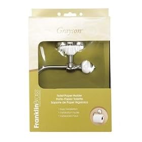 Grayson Toilet Paper Holder with Polished Chrome Finish and White Porcelain Accents