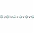 Stunning! Sterling Silver Simulated Aquamarine CZ and Simulated Diamond CZ Flower Bracelet