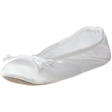 ISOTONER Women's Classic Satin Ballerina - Med White