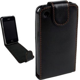 * Housse �tui pochette cuir Apple iPhone 3g 3gs - Rabat - Noir *