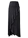 KIRA Women's Ruffled Wide Waistband High Low Maxi Skirt With Asymmetric Hem