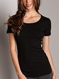 Three Dots 1x1 Short Sleeve Crewneck Shirt Black
