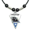 Carolina Panthers Leather Necklace w/Beads & Pewter Pendant - NFL Football Fan Shop Sports Team Merchandise
