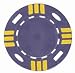 Real Clay 12 Striped Tri Color Poker Chips, 25 14 gram PURPLE Poker Chips