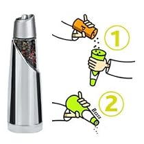 Trudeau Graviti Battery-Operated Electric Pepper Mill, Chrome