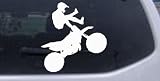 Discounts Car Sport-Moto X Freestyle Trick Sports Car Window Wall Laptop Decal Sticker -- White 8in X 7.5in