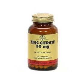 Solgar-Zinc Citrate 30mg: 100 Capsules