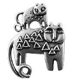 Feline Family Silver Legends Pin by Laurel Burch