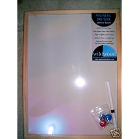 MAGNETIC DRYWIPE WHITEBOARD NOTICE BOARD 600 x 400mm