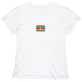 T-Shirt Woman White  Flag Transfer Suriname  State Country