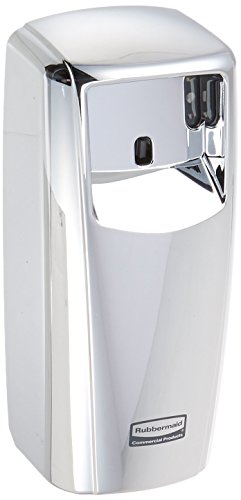 Rubbermaid Commercial Products 1793539 Standard Odor-Control Aerosol Dispenser with LED Display, Chrome