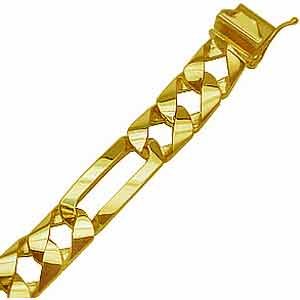 14Kt Yellow Gold Figaro Link Men