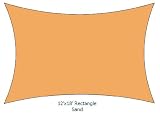 12' X 18' Sand Color Premium Quality Heavy Duty Sun Shade Sail Made in USA