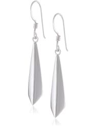 Sterling Silver Geometric Drop French Wire Earrings