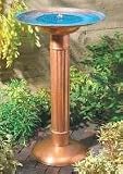 Smart Solar/STI 2655BR01 Verona Solar Birdbath Fountain. Natural Copper
