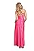iCollection Women's Long Lace Trimmed Satin Gown