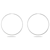 Eve's Addiction Sterling Silver 3.25 Inch Continuous Hoop Earrings