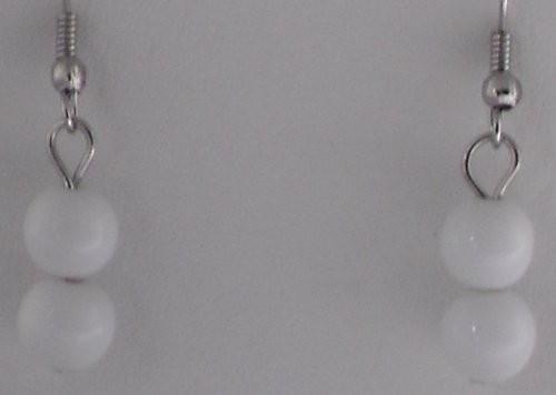White Globes Earrings