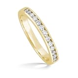 18k Yellow Gold Diamond Wedding Band.